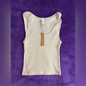 SKIMS Cotton Rib Tank in Bone